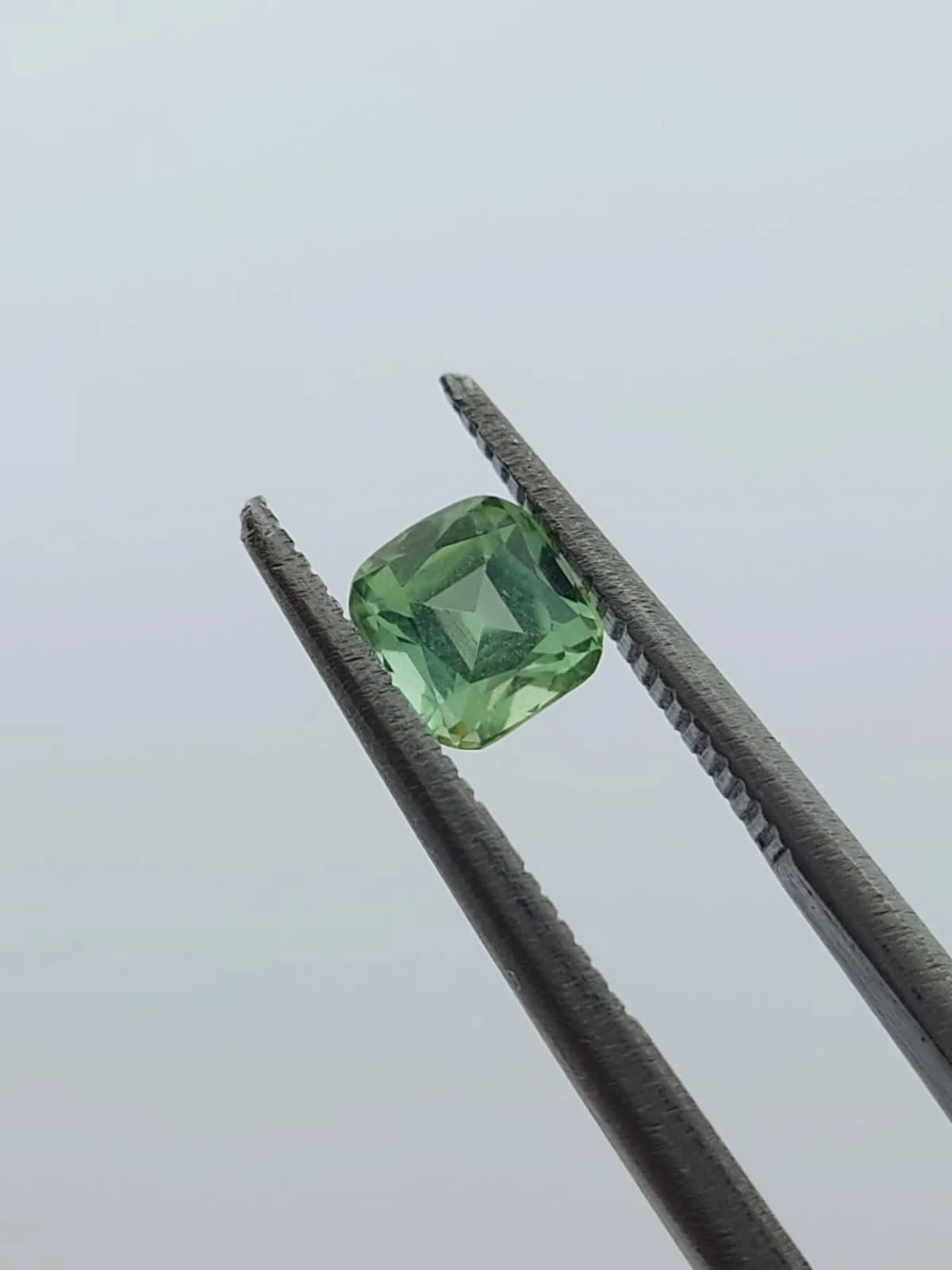 0.45ct Natural Light Seaform Green Tourmaline in Cushion Cut From Afghanistan — view 5